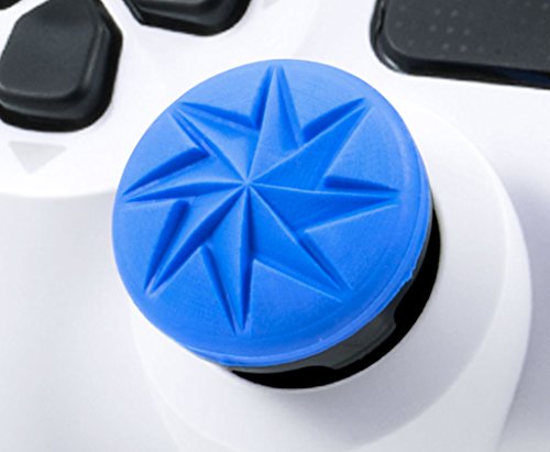 KontrolFreek FPS Freek Edge para mando de PlayStation 4 (PS4) | Performance Thumbsticks | 1 gran altura convexa, 1 baja altura convexo | Azul