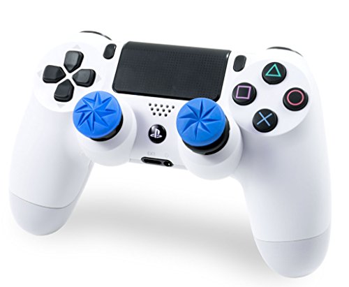 KontrolFreek FPS Freek Edge para mando de PlayStation 4 (PS4) | Performance Thumbsticks | 1 gran altura convexa, 1 baja altura convexo | Azul