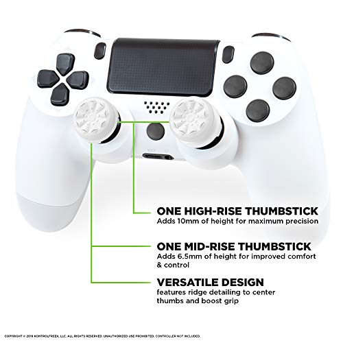 KontrolFreek FPS Freek Galaxy Blanco para mando PlayStation 4 (PS4) | Performance Thumbsticks | 1 Gran Altura, 1 Media-Altura | Blanco