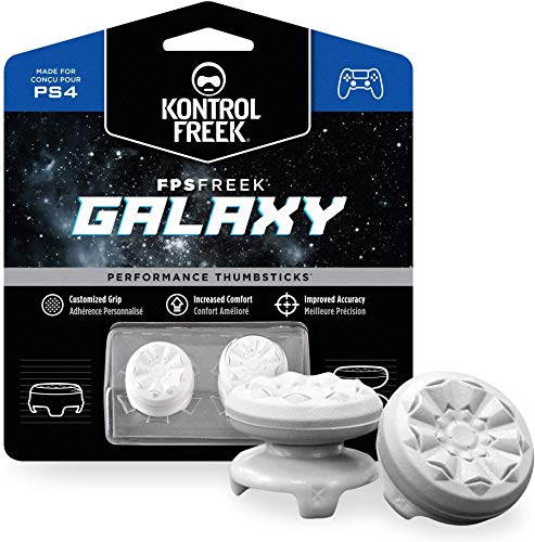 KontrolFreek FPS Freek Galaxy Blanco para mando PlayStation 4 (PS4) | Performance Thumbsticks | 1 Gran Altura, 1 Media-Altura | Blanco