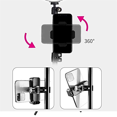 KUYUC 8 Pulgadas Anillo de Luz LED con Trípode & Soporte de Teléfono, Portátil Aro de Luz con 3 Modos de Luz para Móvil Selfie Maquillaje Youtube TIK Tok Live (Size : B)