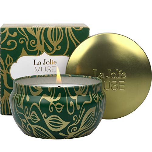 La Jolíe Muse Vela perfumada Hecha de Cedro y Abeto, Vela de Soja 100% Natural para Uso doméstico, limón-eucalipto-rosemario, 35-45 Horas de duración, Lata, 6,5Oz