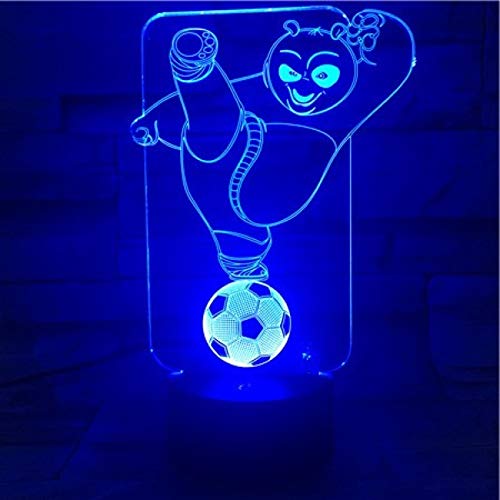 Lámpara 3D Luz De Noche Los Mejores Niños Llevaron La Lámpara De La Noche Panda Football Nightlight Para El Dormitorio Del Niño Usb El Escritorio Funcionó Luz De La Noche Del Lecho De Noche Deco