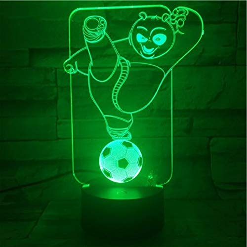 Lámpara 3D Luz De Noche Los Mejores Niños Llevaron La Lámpara De La Noche Panda Football Nightlight Para El Dormitorio Del Niño Usb El Escritorio Funcionó Luz De La Noche Del Lecho De Noche Deco