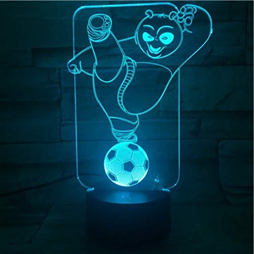 Lámpara 3D Luz De Noche Los Mejores Niños Llevaron La Lámpara De La Noche Panda Football Nightlight Para El Dormitorio Del Niño Usb El Escritorio Funcionó Luz De La Noche Del Lecho De Noche Deco