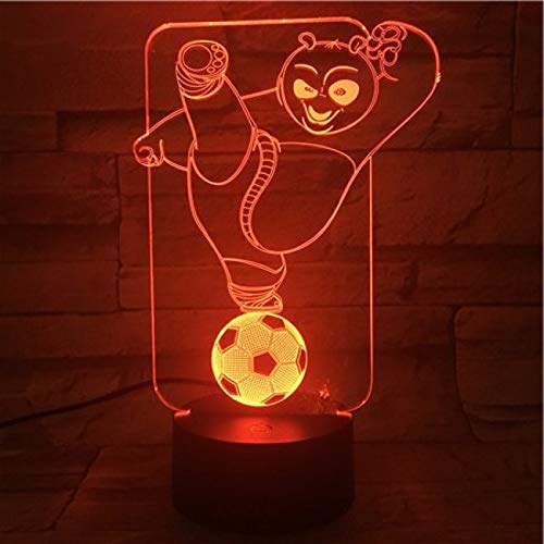 Lámpara 3D Luz De Noche Los Mejores Niños Llevaron La Lámpara De La Noche Panda Football Nightlight Para El Dormitorio Del Niño Usb El Escritorio Funcionó Luz De La Noche Del Lecho De Noche Deco