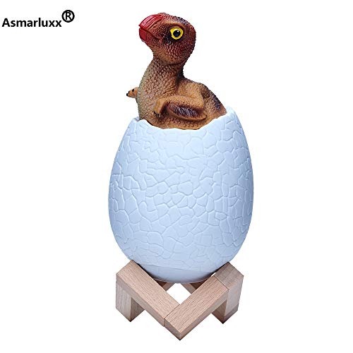 Lámpara de huevo de dinosaurio 3D USB LED recargable 3 o colores Lámpara de escritorio de mesa Luz de noche creativa Decoración Regalo de gota