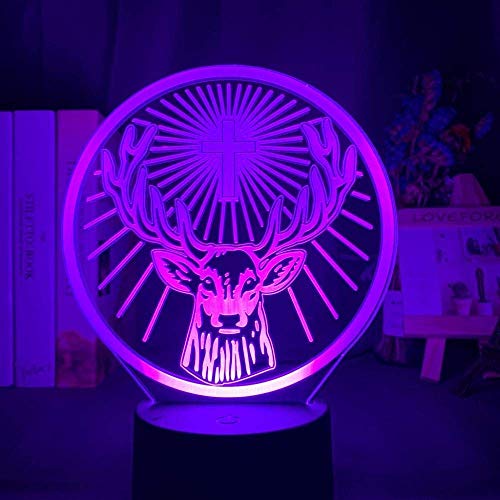 Lámpara De Ilusión 3D Luz Nocturna Led Jagermeister Atmósfera Colorida Control Táctil Luz De Noche Con Batería Para Decoración De Bar Escritorio Usb Wine Sign