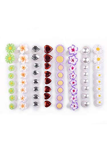 Lecimo DIY 8pcs / Set Separador del dedo del pie Flor de silicona Diamante Pie Nail Art Tools Pedicure a s d