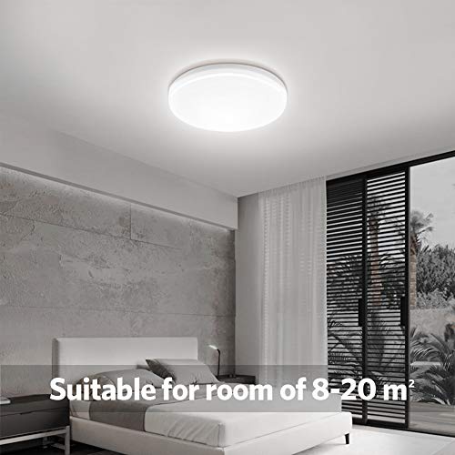 LED Lámpara de Techo,22W Moderna Plafón Led de Techo Redonda Ultra Delgado Φ30 cm Impermeable 1900LM 5500K Baño Pasillo Cocina LED Plafón para Dormitorio Cocina Sala de Estar Comedor