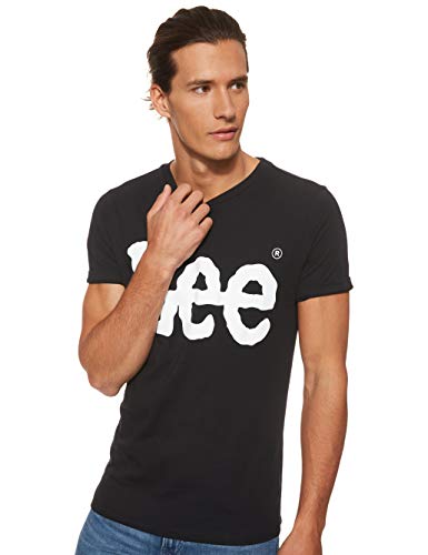 Lee Logo tee Camiseta, Negro (Black Ai01), Large para Hombre