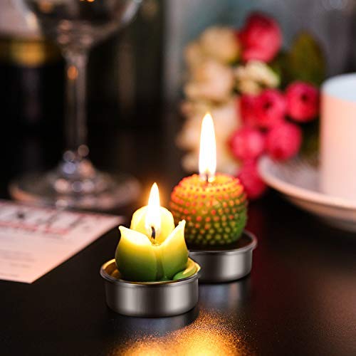 LEEQ - Velas de Cactus, 12 Unidades, Hechas a Mano, para Teatro, SPA, casa, Fiesta, Boda, decoración