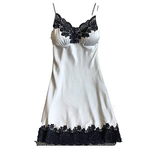 Lencería de encaje vestido de noche ropa de dormir Babydoll Nightie satén Homewear Pad Nightwear