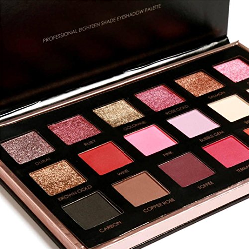 LHWY FOCALLURE 18 Colores De Sombra De Ojos Nacarados Polvo De Sombras De Colores Conjunto De Paleta Paleta De CosméTicos Mate Brillante Sombra De Ojos (A)