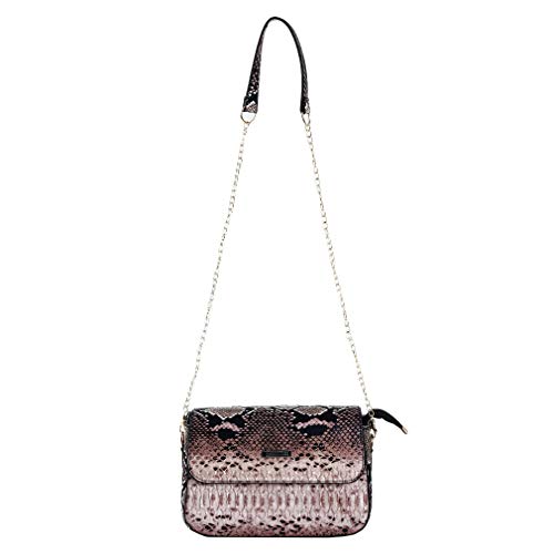 LIGHTBLUE - Bolso de mano con diseño de piel de serpiente para mujer, estilo retro, para fiestas de noche, color Rosa, talla 3-6 meses