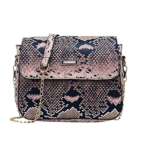 LIGHTBLUE - Bolso de mano con diseño de piel de serpiente para mujer, estilo retro, para fiestas de noche, color Rosa, talla 3-6 meses