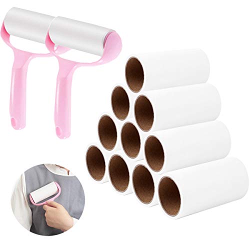 liuer 12PCS Rodillo de Pelusa Quitapelusas con Recambios Lint Roller Quitapelusas de Adhesivo Manual Removedor de Polvo pegajoso Recolector Pelo Cepillo Limpiador del Polvo para Ropa Caspa