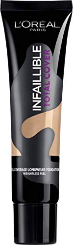 L'Oréal Paris Total Cover, Base Maquillaje Cobertura Total, Tono de Piel Medio 24 Golden Beige - 35 gr