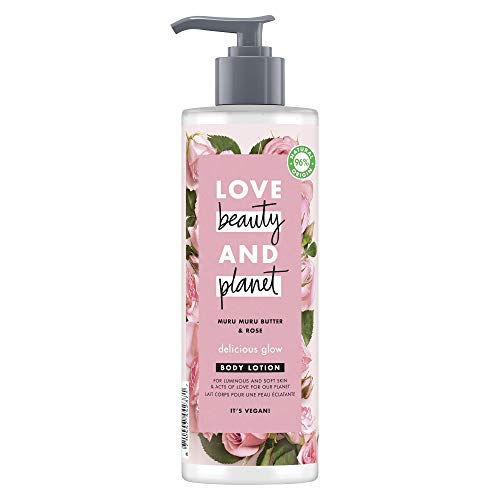 Love Beauty and Planet Lait pour le Corps, Beurre de Muru Muru Naturel et Rose, Eclat Délicat, Certifié Vegan, Bouteille Recyclable 400 ml