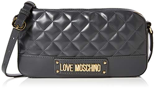 Love Moschino Borsa Quilted Nappa Pu, Bolsa de mensajero para Mujer, Gris (Grigio), 14x26x6 centimeters (W x H x L)