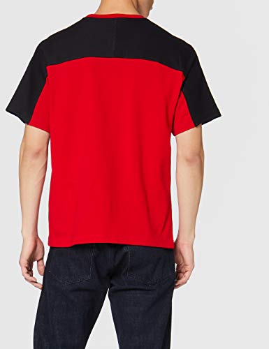 Love Moschino Regular Fit Short Sleeve T-Shirt_Bicolor Logo Print Camiseta, (Red O84), Small para Hombre