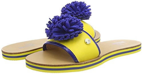 Love Moschino Sabotd.2154418/20 Bo.PU Gi/VR.PU BT, Mules para Mujer, Multicolor (Yellow-Bluette), 38 EU