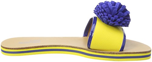 Love Moschino Sabotd.2154418/20 Bo.PU Gi/VR.PU BT, Mules para Mujer, Multicolor (Yellow-Bluette), 38 EU