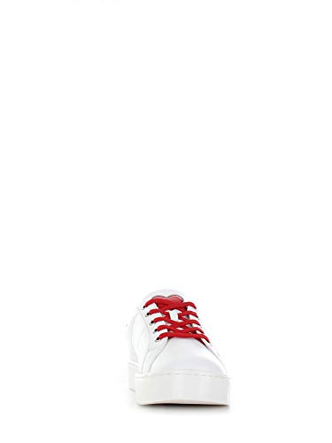 Love Moschino Scarpad.cassetta35 Vit.Bianco+Rosso, Zapatillas de Gimnasia para Mujer, Multicolor (White Calf Red 10c), 38 EU