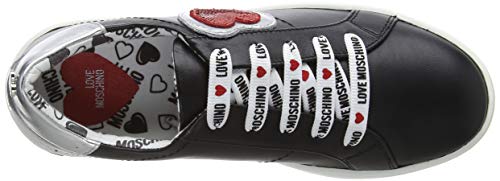 Love Moschino Scarpad.cassetta35, Zapatillas Altas para Mujer, Multicolor (Negro/Argento 00a), 35 EU