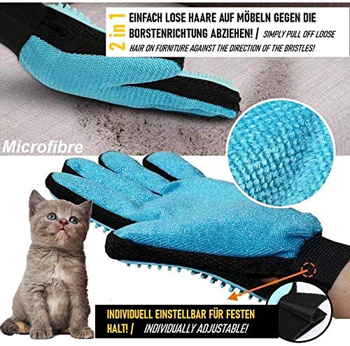 LÖWENKÖNIG Guantes Manopla Masaje para Perros mascotas gatos, Retiro del pelo y aparato de masaje, promover la circulación de la sangre, Masaje de mascotas, Guantes para la Eliminación de Pelo Suelto