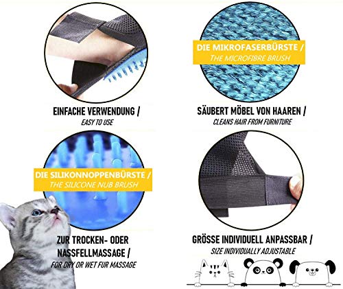 LÖWENKÖNIG Guantes Manopla Masaje para Perros mascotas gatos, Retiro del pelo y aparato de masaje, promover la circulación de la sangre, Masaje de mascotas, Guantes para la Eliminación de Pelo Suelto