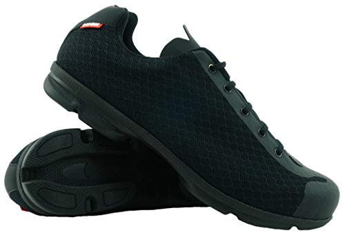 LUCK Zapatillas de Ciclismo Jupiter, Ideal para la práctica de Distintas disciplinas Gracias a su Suela de EVA, construida en una Sola Pieza de Micro Fibras súper Transpirables. (42 EU, Negro)