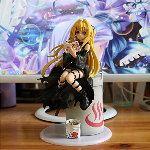 Lupovin 21cm Animado Figura de acción de To Love RU Oscuridad Eva Yami Comer Ver besugo Quemado Negro Vestido de la muñeca de colección Modelo