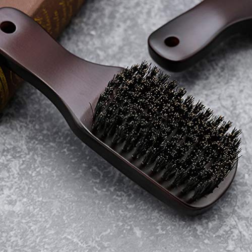 Lurrose Cepillo de Barba Masculina Peine de Barba de Madera Cepillo de Barba de cerdas Naturales Cepillo de Bigote de Viaje Mango Cepillo de Afeitar Funciona con Toda la Barba