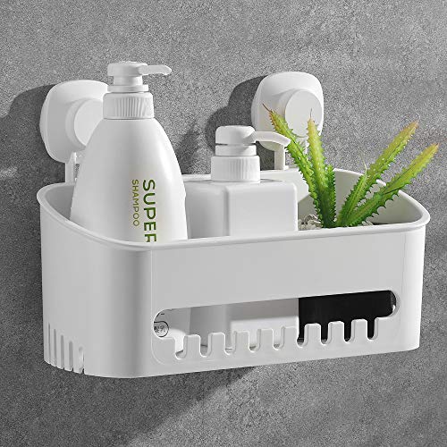 Luxear Cesta de Ducha Ventosa Carrito de baño montado en la Pared Estante de Ducha Estante de baño Organizador de Estante de baño Organizador de plástico extraíble