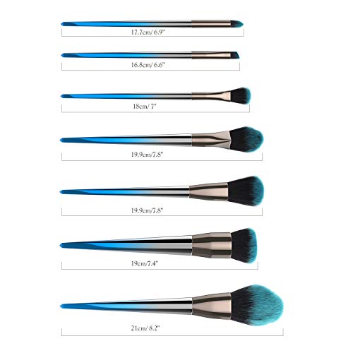 Luxspire 7PCS Professional Makeup Brush, Make up Brushes Set Powder Brush Eyelash Brush Eye Brow Brush Cosmetic Brush Set Makeup Tool with Rhombus Brush Handle