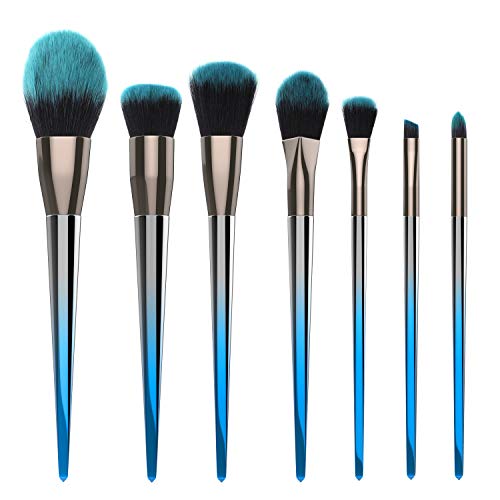 Luxspire 7PCS Professional Makeup Brush, Make up Brushes Set Powder Brush Eyelash Brush Eye Brow Brush Cosmetic Brush Set Makeup Tool with Rhombus Brush Handle