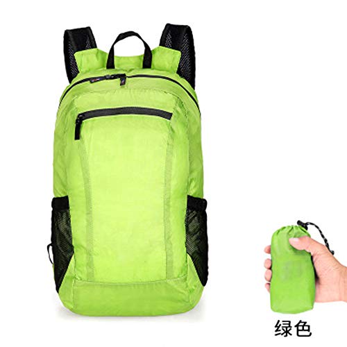 LZHA - Mochila deportiva al aire libre, impermeable, portátil, plegable, unisex, de nailon, apta para senderismo y ciclismo, deportes al aire libre, cómoda, bolsa de piel, color verde