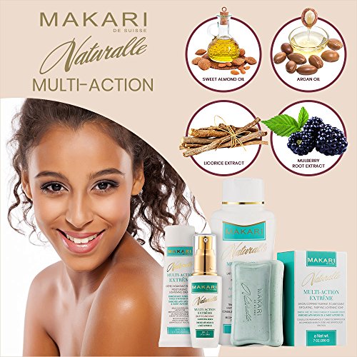 Makari Naturalle MULTI-ACTION extrema piel Lightening crema 1.7oz- Hidratante y blanqueamiento crema facial con aceite de argán y SPF 15