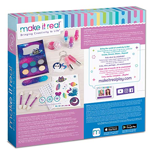 Make It Real – Girl-on-The-Go Cosmetic Set - All in One Starter Makeup Kit for Girls and Tweens - Includes Lip Gloss Tubes, Eyeshadow Palette, Makeup Brushes, Nail Polish, and More!