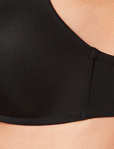 Marca Amazon - IRIS & LILLY Sujetador de Microfibra Push Up Mujer, Negro (Black), 90E, Label: 34DD