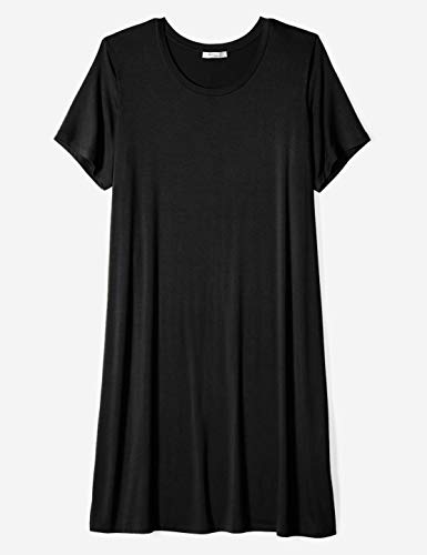 Marca Amazon - Vestido camiseta de manga corta con cuello redondo para mujer, talla grande, Azul (Navy 410), US XL (EU 2XL)