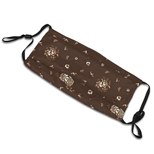 Máscara facial inglesa floral marrón lavable reutilizable, cara de la boca proteger bandana pasamontañas máscara de polvo unisex gran regalo