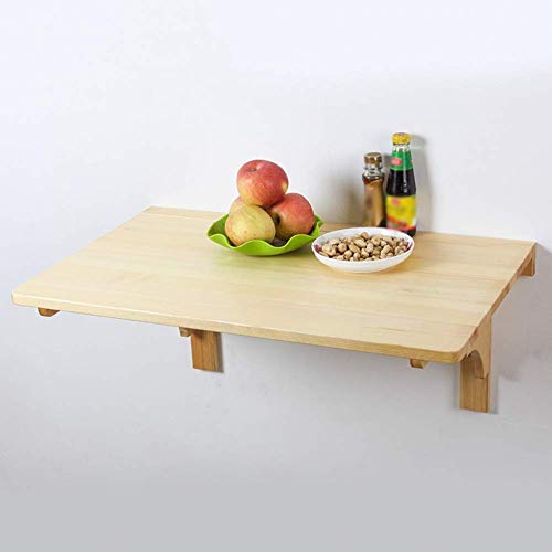 Mesa de pared para ordenador portátil, estante de almacenamiento plegable para escritorio, más espacio, madera maciza, 3 tamaños (tamaño: 60 x 40 cm)