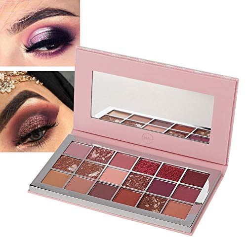 MIAOOL 18 Colores Paleta de sombra de ojos, Paleta de sombra de ojos Maquillaje Brillo Mate Sombra de ojos en polvo Herramienta cosmética