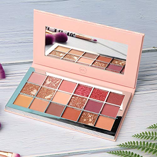 MIAOOL 18 Colores Paleta de sombra de ojos, Paleta de sombra de ojos Maquillaje Brillo Mate Sombra de ojos en polvo Herramienta cosmética