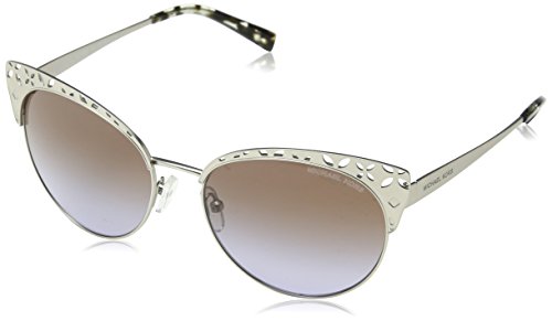 Michael Kors Evy Gafas de sol, Satin Silver/Tone 106368, 56 Unisex-Adulto