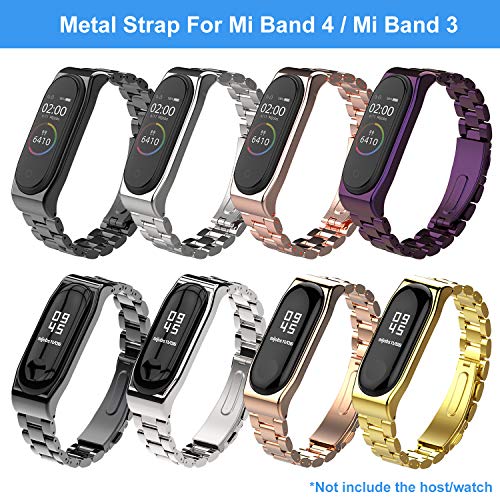 Mijobs Correas de Mi Band 5 Mi Band 4&3 Correa Bracelet, Wrist Strap Replacement Band Correa Pulsera Acero para Mi Band 5/4/3 Correa(No Host)