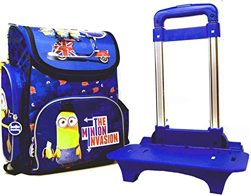 Minions – 2 unidades. Mochila escolar (35,5 x 27,5 x 16 cm) Set con extra Trolley – Hello London – The Minion Invasion – Diseño: Stuart & Kevin & Bob – para escuela, deporte + ocio