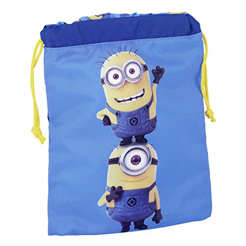 Minions - Mochila saco con cuerda para la comida de los Minions (Talla Única) (Azul/amarillo)